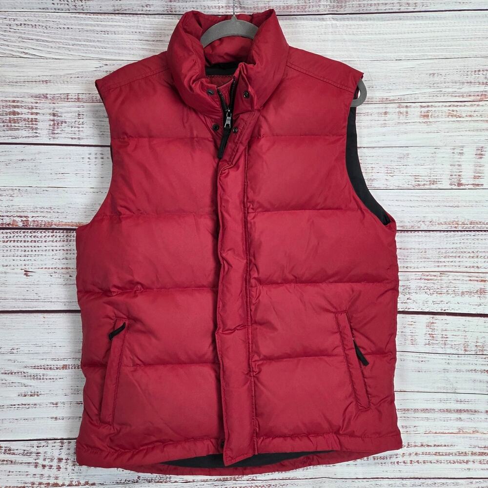 Banana Republic Men's Red Goose Down Puffer Vest S Thermal Warm Wind Resistant